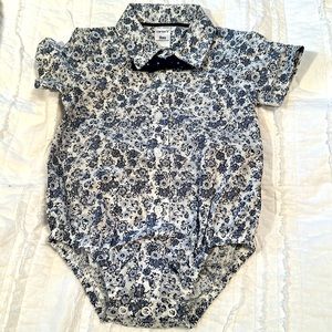 Carters, button down, onesie, floral